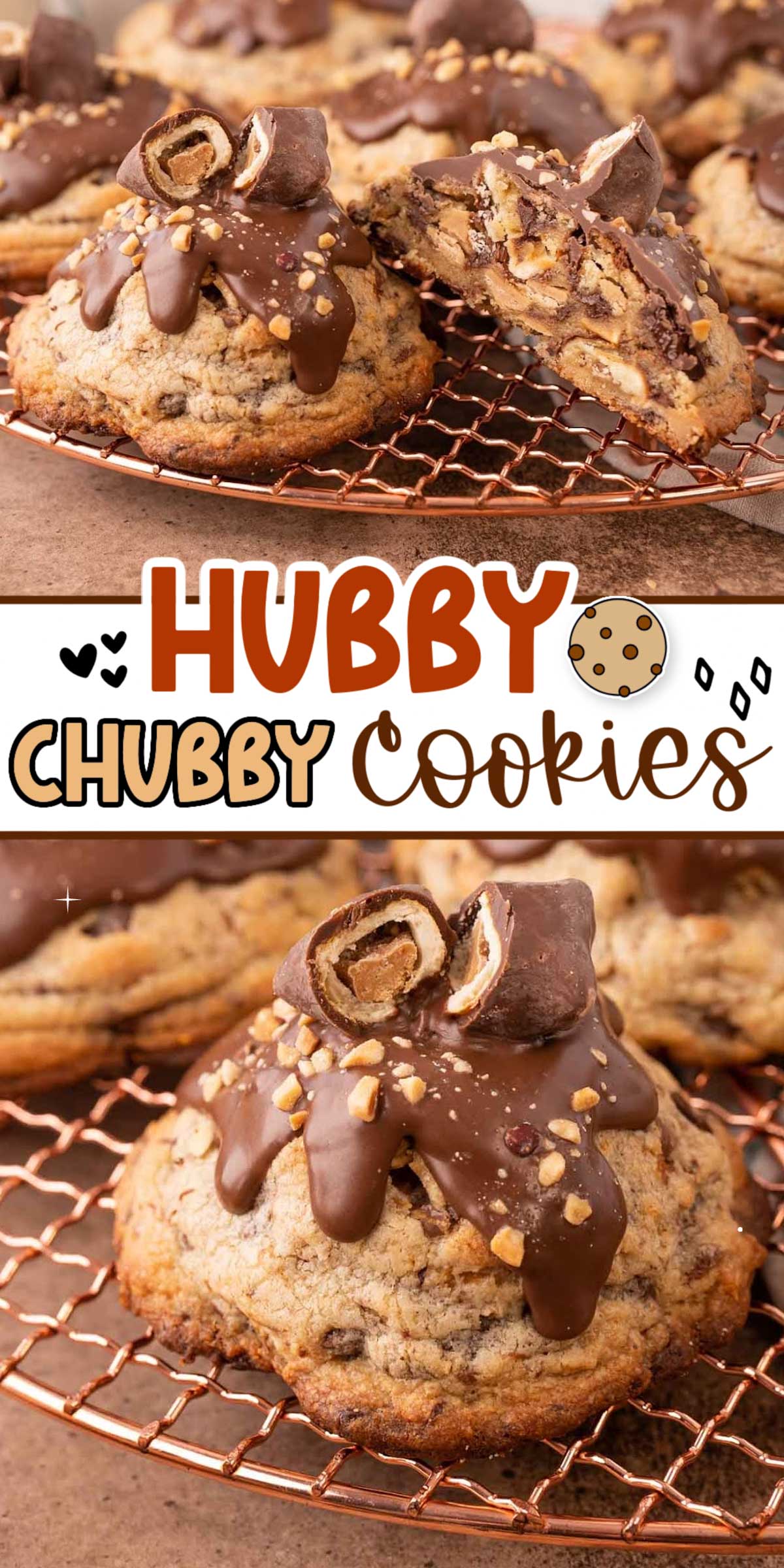 These Chubby Hubby Cookies are homemade salty, sweet cookies that are filled with chocolate-covered peanut butter pretzels, chocolate, and peanut butter chips! Makes a dozen delicious cookies in just under an hour!  via @sugarandsoulco