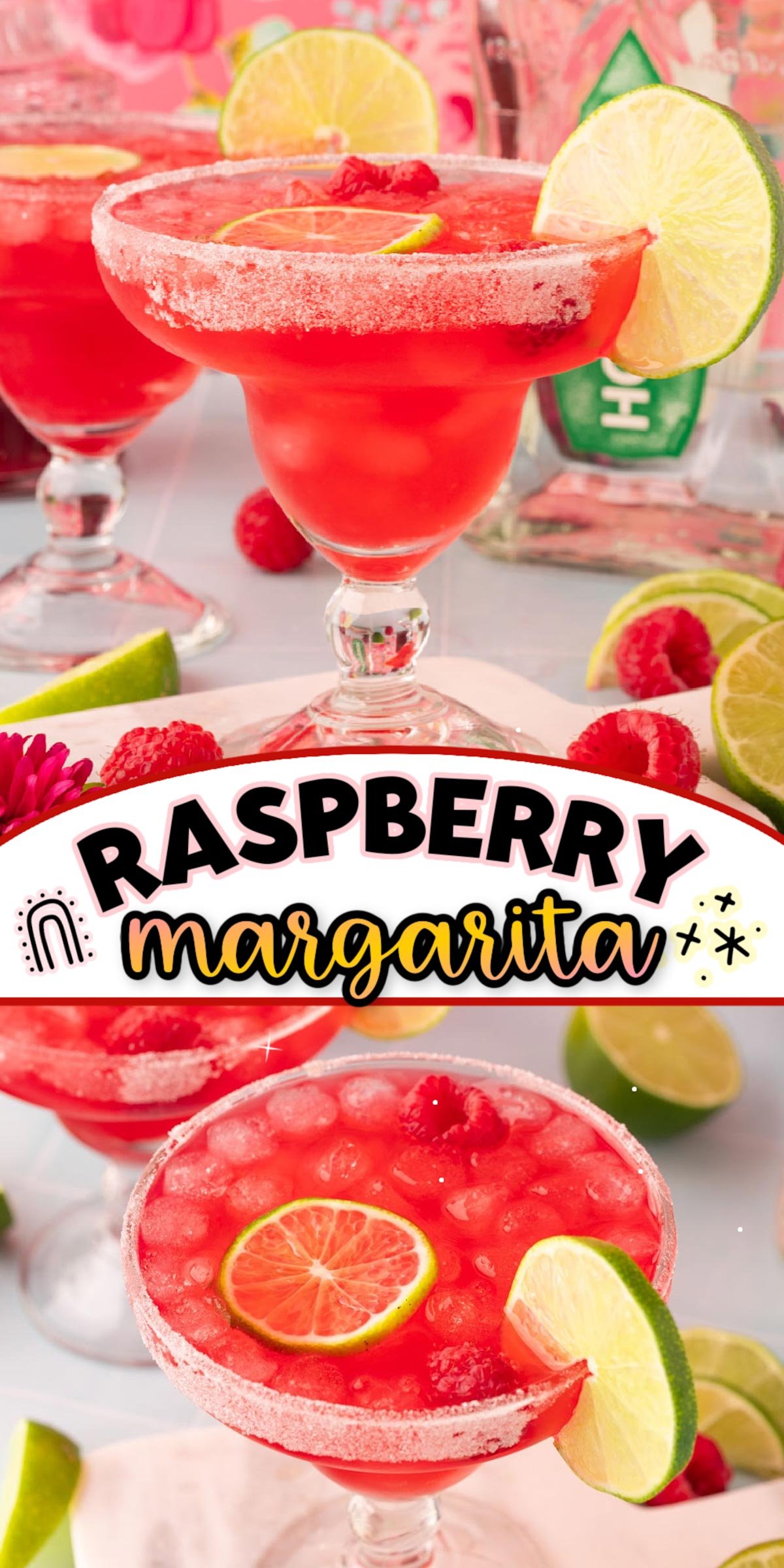 This Raspberry Margarita has a beautiful pop of color while bringing a sweet, refreshing taste to your mouth by using homemade raspberry simple syrup! The perfect ice-cold tequila cocktail to cool down with all summer long! via @sugarandsoulco