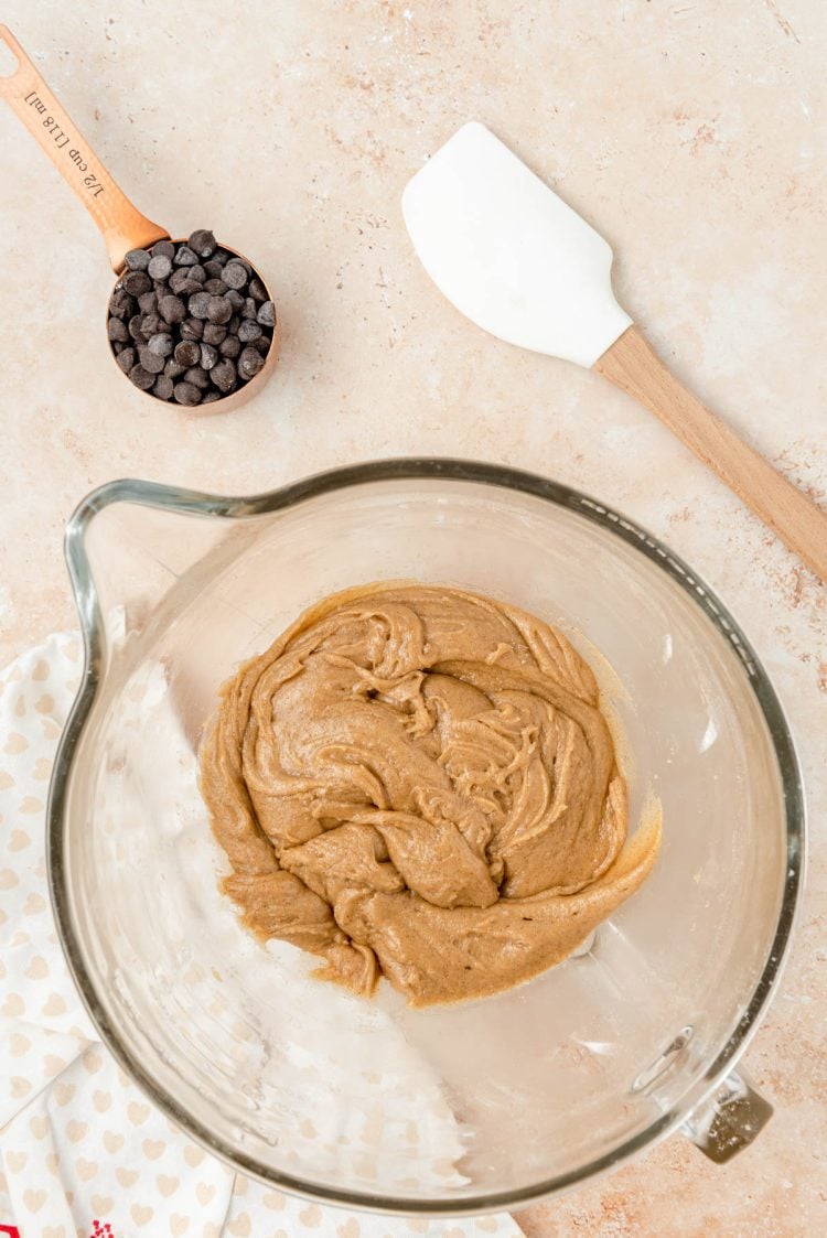 Brown butter cookies dough in a bowl.