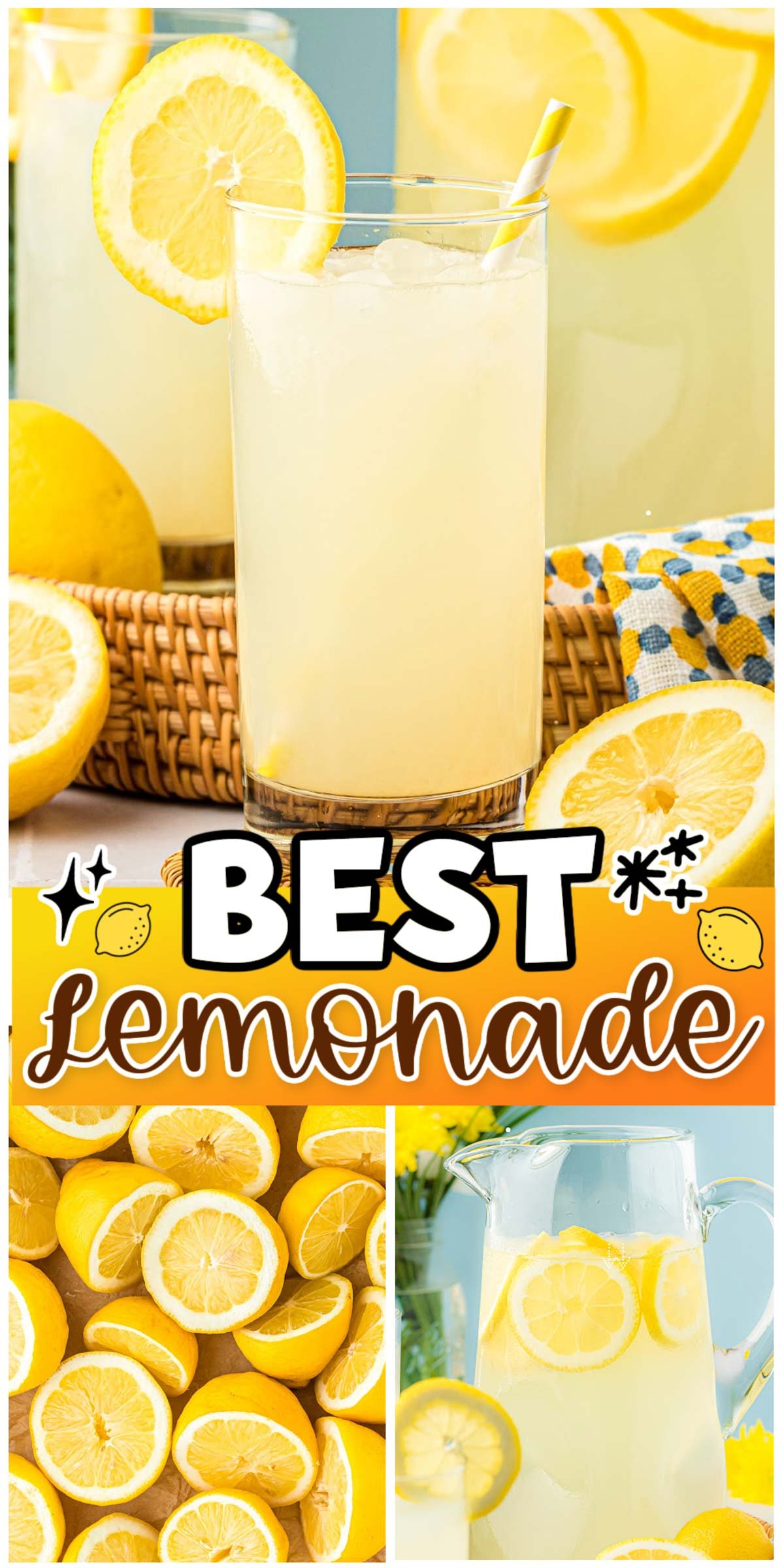 This Best Lemonade Recipe combines freshly squeezed roasted lemon juice with water and sugar to make an irresistible summertime drink! Plus, I've included my secret step for making the most incredible-tasting homemade lemonade! via @sugarandsoulco