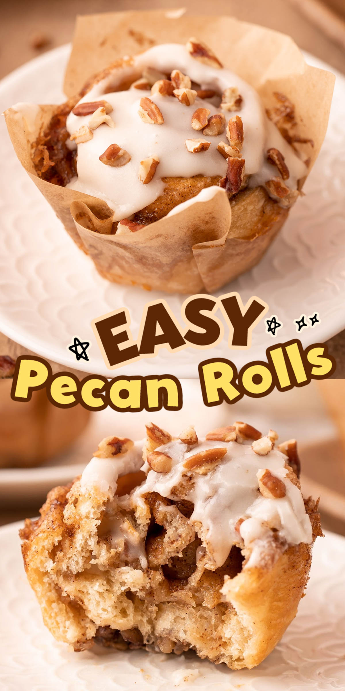These Easy Pecan Rolls are a delicious morning treat made with crescent roll dough that requires zero proofing and is ready in under 45 minutes! via @sugarandsoulco