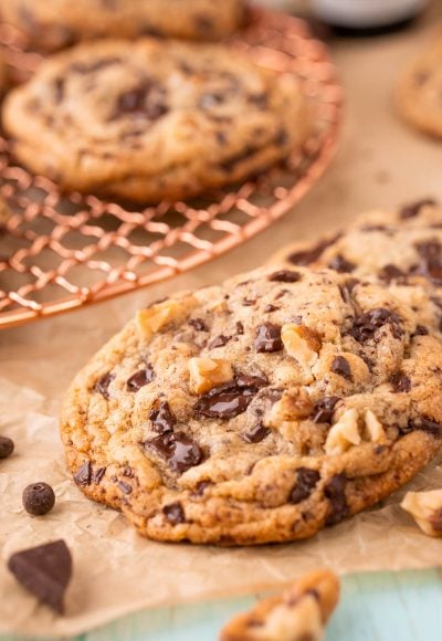 Close up of Serenity Cookies on parchment paper.