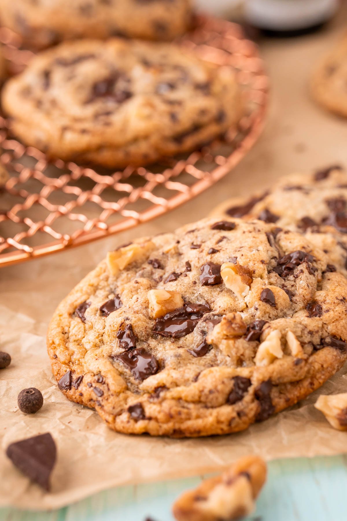 Close up of Serenity Cookies on parchment paper.