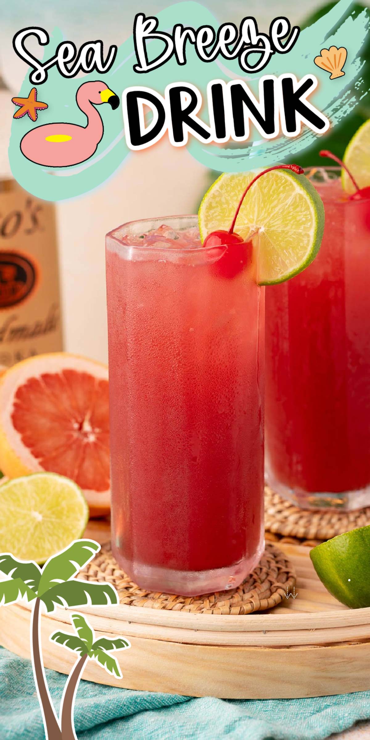 A Sea Breeze is an alcoholic mixed drink made with grapefruit, cranberry, and vodka. Its sweet yet sour flavor makes it a popular chilled cocktail to enjoy in summer! via @sugarandsoulco