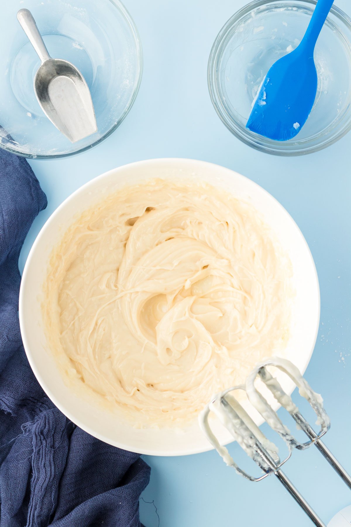 Cake goop mixed in a bowl.