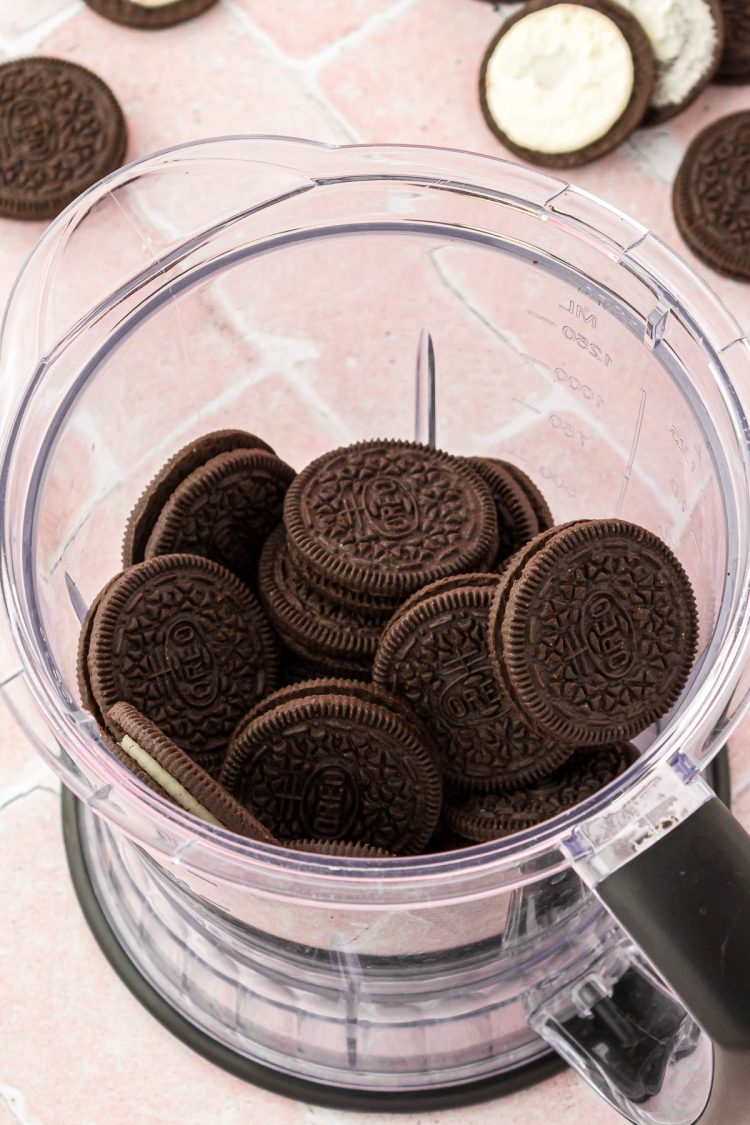 Oreos in a food processor.