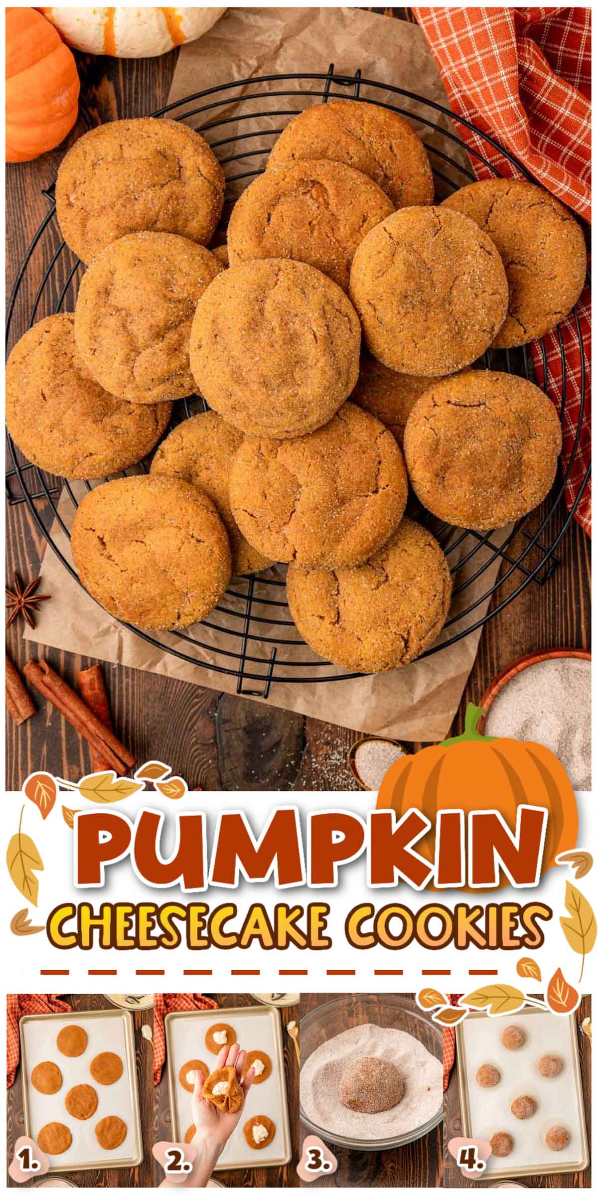 Fall into the season with these Pumpkin Cookies with Cream Cheese Filling! They're soft, sweetly spiced, and have a creamy cheesecake-like center that's totally drool-worthy and impressive without being hard to make! Zero chilling required! via @sugarandsoulco