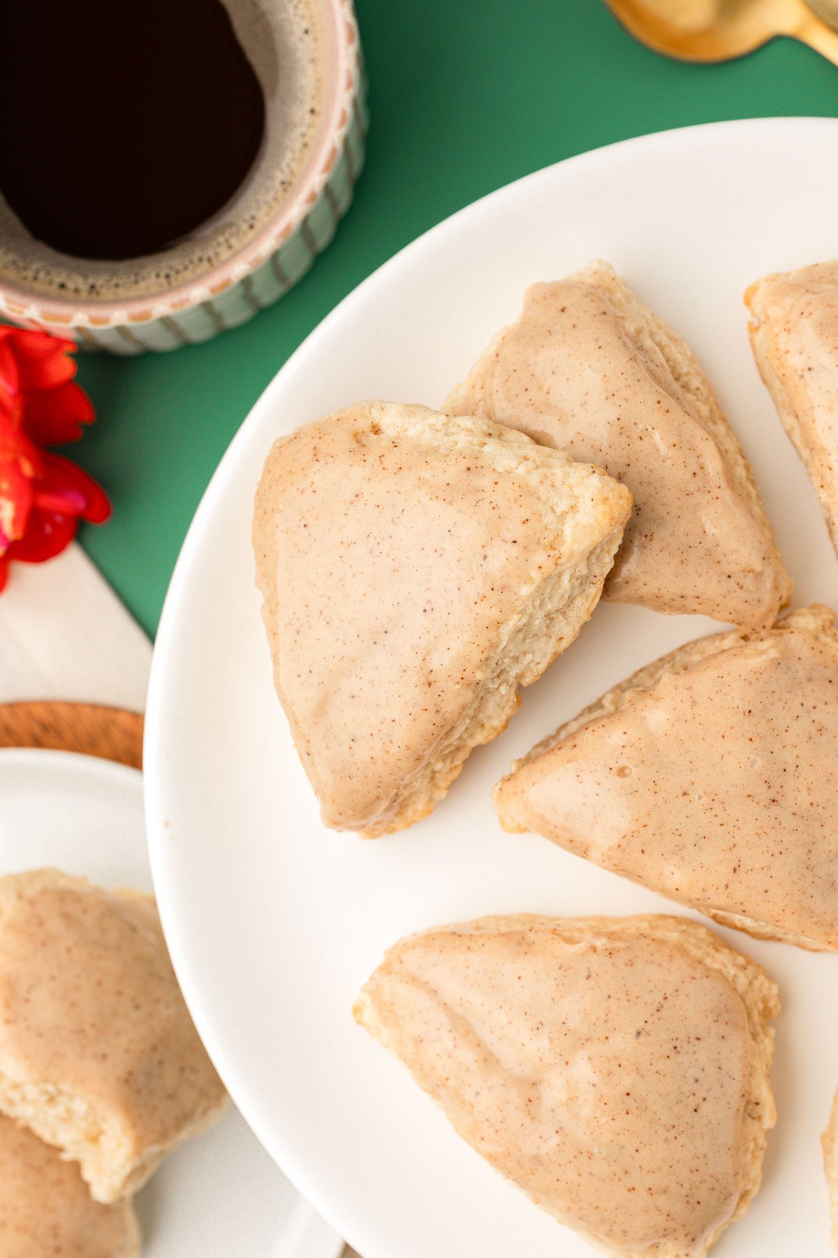 Starbucks copycat vanilla scones on a white plate.