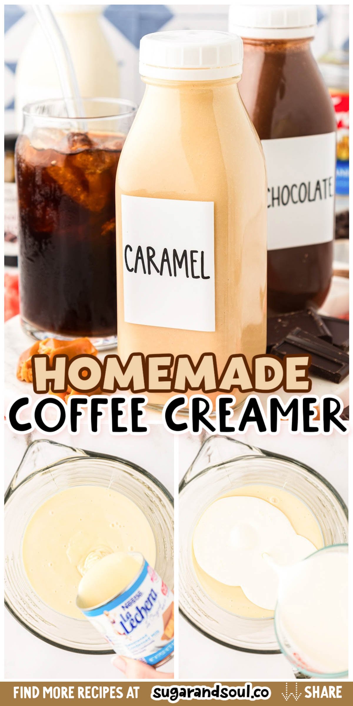 Homemade Coffee Creamer via @sugarandsoulco