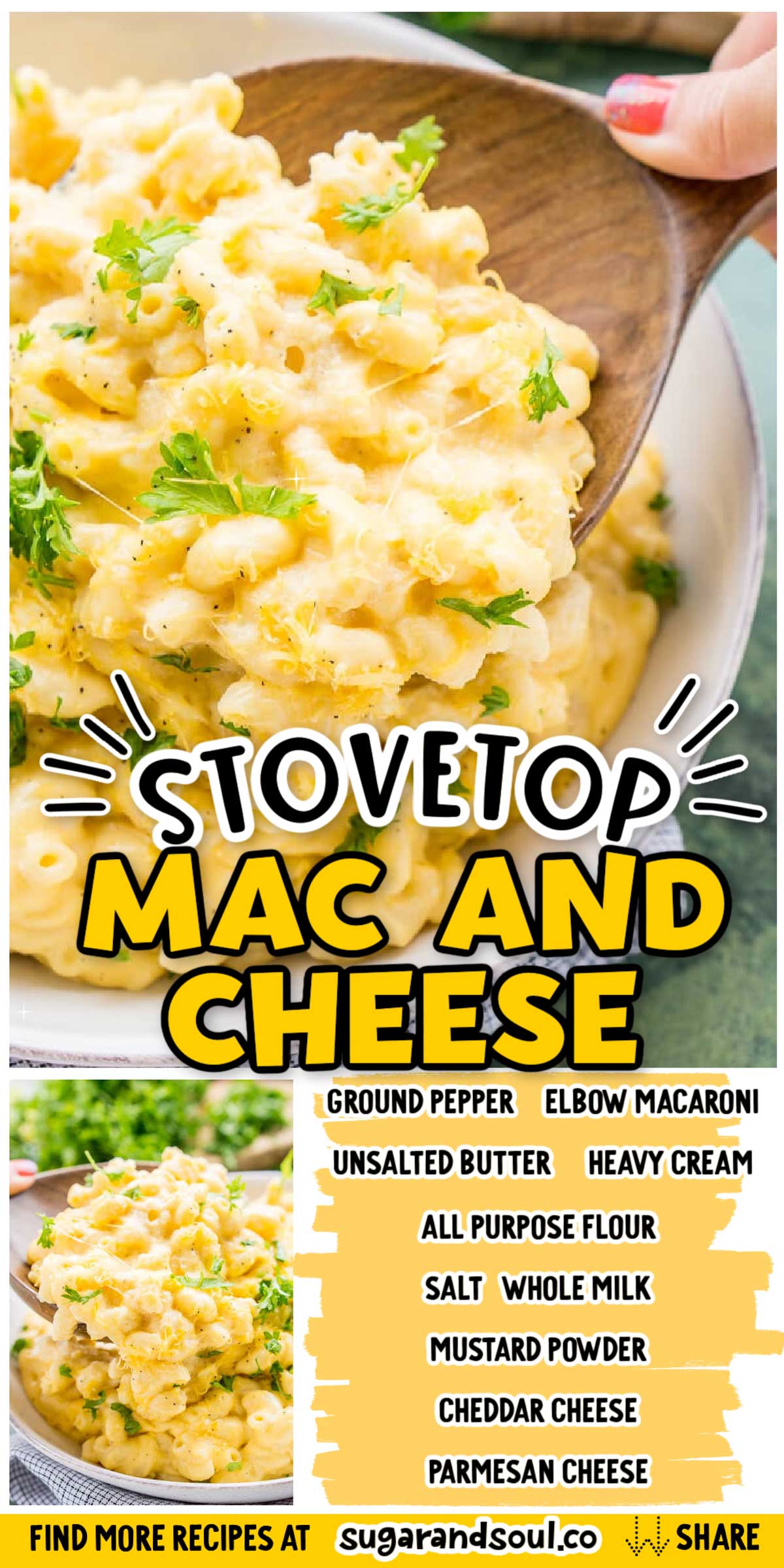 Stove Top Mac and Cheese via @sugarandsoulco
