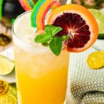 Close up of a pot of gold st. Patrick's day drink recipe.