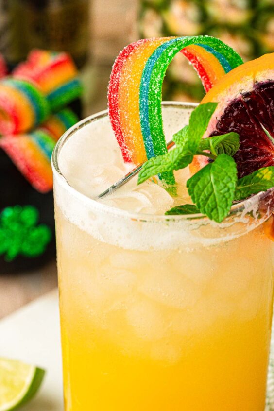 Garnishes on a st. patrick's day mocktail