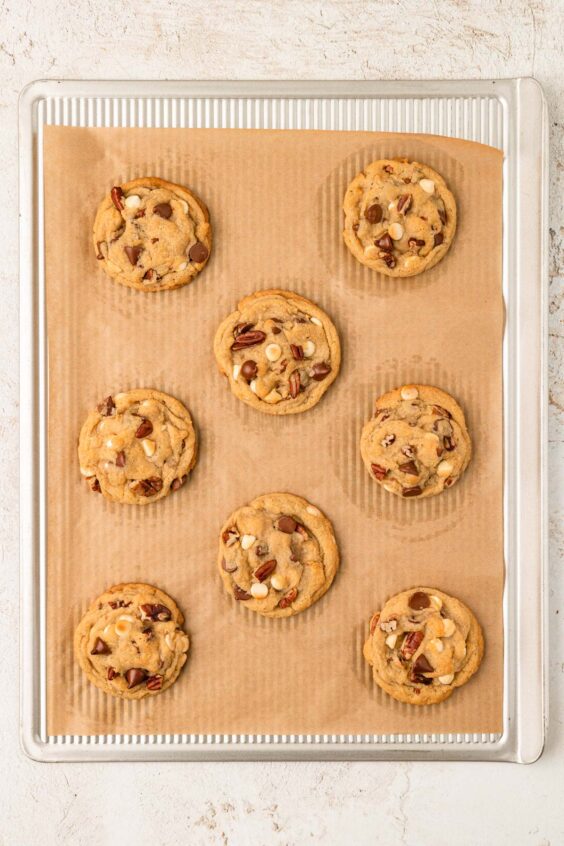 Cookies on a baking sheet.