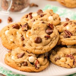 Mama Kelce's Cookies on a white plate.