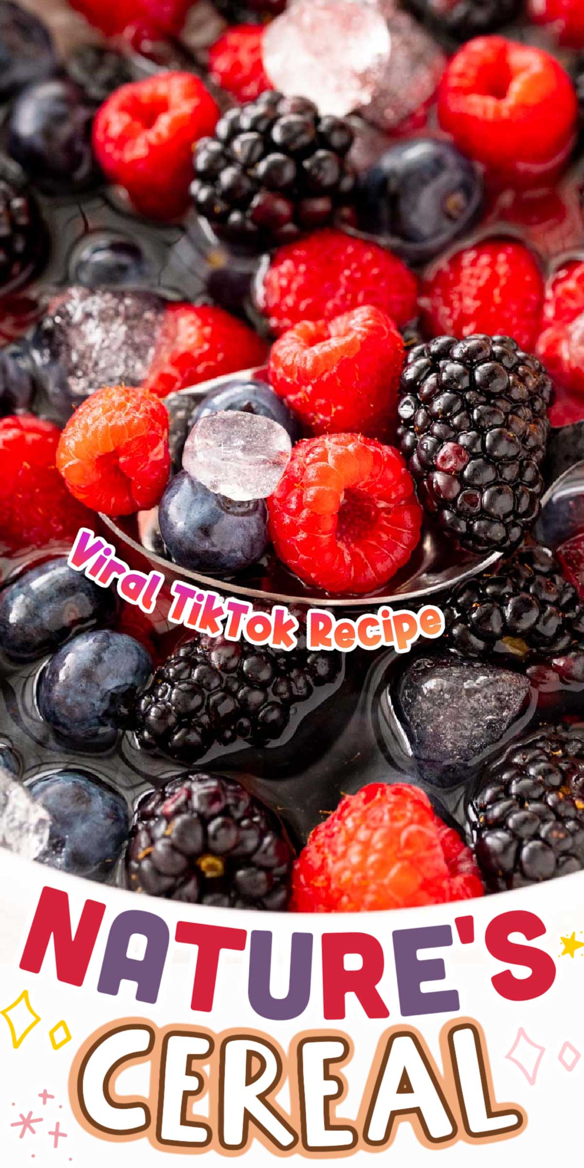 Nature's Cereal is the hottest new (and healthy) TikTok trend that's taking the world by storm! Made with fresh berries, coconut water, and ice - it's super refreshing and flavorful! via @sugarandsoulco