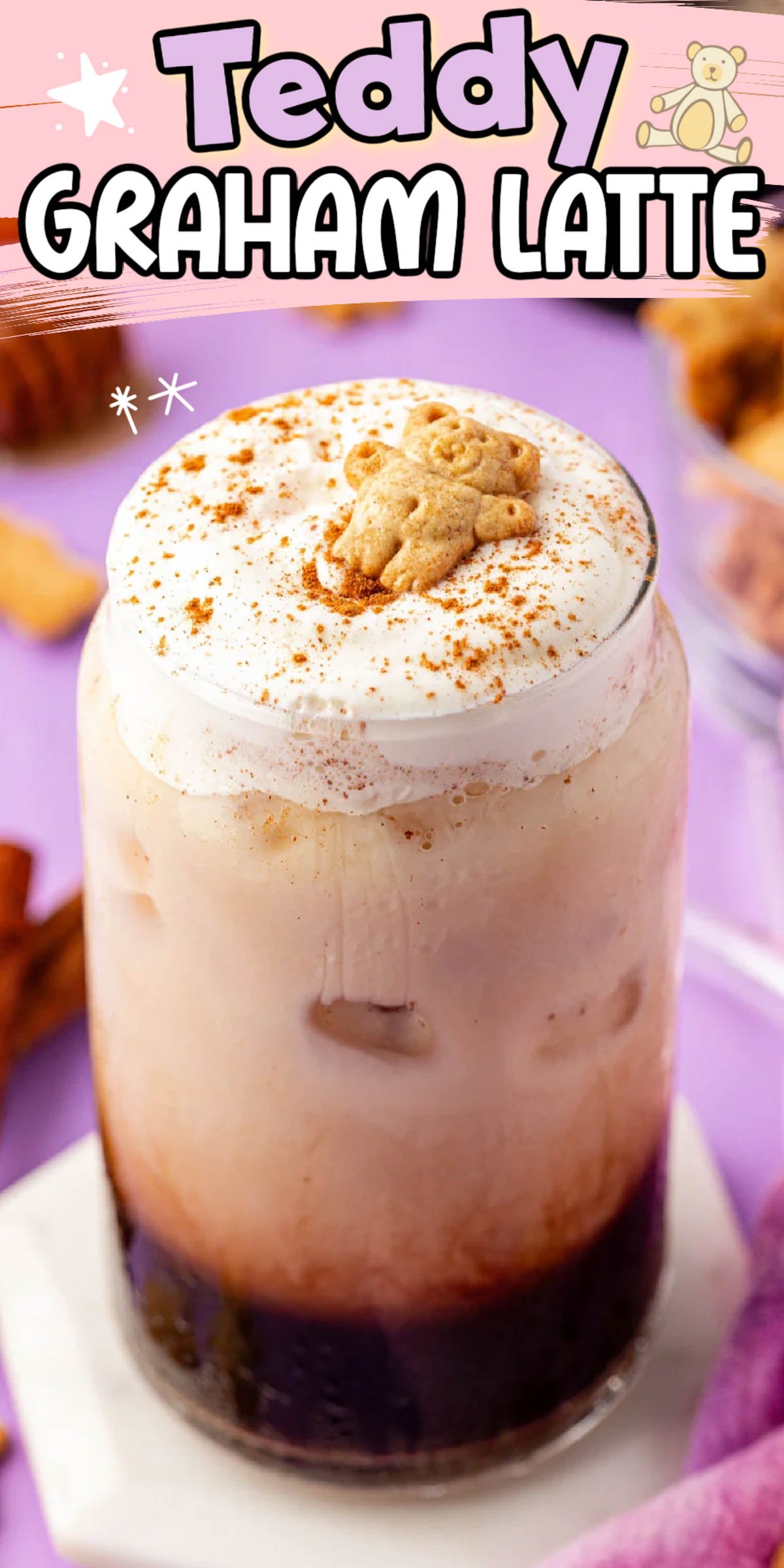 Discover the irresistible Viral Teddy Graham Latte—a fun blend of sweet, nostalgic flavors that will remind you of your favorite childhood snack but in coffee form! via @sugarandsoulco