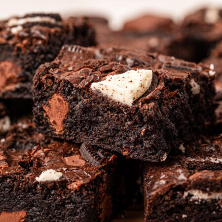 Oreo Brownies on a plate.