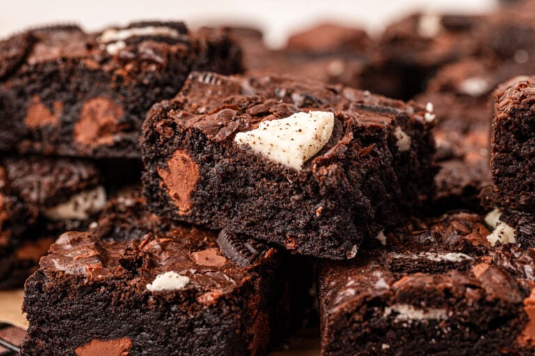 Oreo Brownies on a plate.